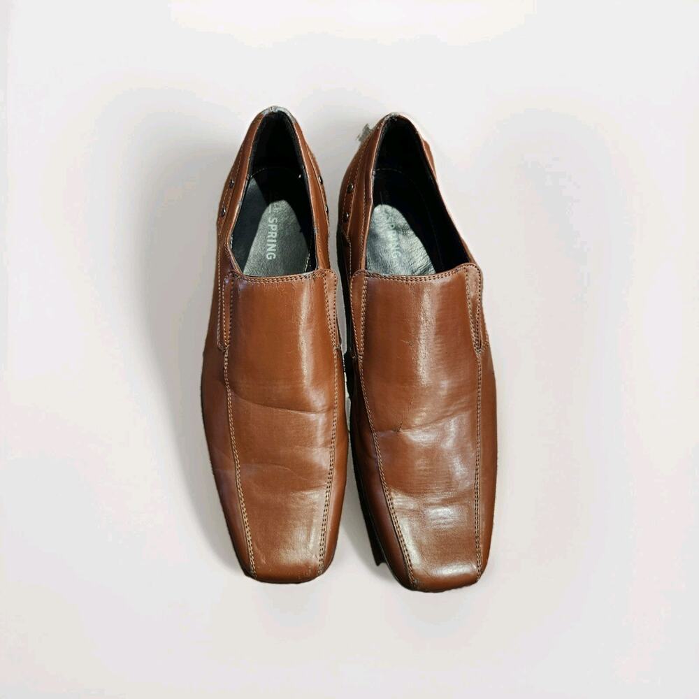 Call It Spring Men's Brown Leather Slip-On Dress Shoes Size 12